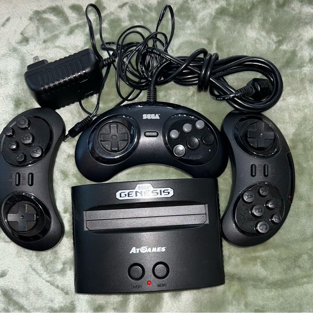 Genesis Black Console with Controllers and Accessories